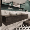 ENSEMBLE DE MEUBLE MONDIAZ LUSH - 180 cm - 2 tiroirs - lavabo BARCO - 2 lavabos - 0 trous de robinet - marron foncé SW409624