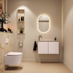 MONDIAZ TURE-DLUX Meuble toilette - 80cm - Rosee - EDEN - vasque Frappe - position gauche - 1 trou de robinet SW1102964