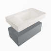 Mondiaz ALAN-DLUX Ensemble de meuble - 80cm - meuble - Plata mat - 1 tiroir - Lavabo Cloud Ostra suspendu - vasque Centre - 0 trous de robinet - Beige SW807756