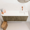 Mondiaz JOYA 101.6cm toiletmeubel - ronding links kleur Dusk - Wastafel FAYE positie Rechts Zonder kraangat kleur Talc. SW1421589
