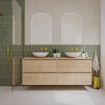 Saniclass Holz Atelier Meuble sous lavabo de salle de bains - 160x45x60cm - 4 tiroirs - Chêne naturel SW1420813