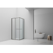 Aloni Inslide Cabine de douche - 90x90x200cm - verre de sécurité - 6mm - réversible - gunmetal SW1418693