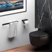 Clou Fold toiletrolhouder zonder klep gebogen model mat zwart SW417044