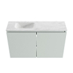 MONDIAZ TURE-DLUX Meuble WC 80 cm Greey. EDEN lavabo Opalo position gauche. Avec 1 trou de robinet. SW1104323