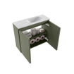 MONDIAZ TURE-DLUX Meuble de toilettes 60cm Army. Lavabo EDEN Opalo position droite. Sans trou de robinet. SW1104187