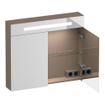 BRAUER Promise Deluxe armoire de toilette - 80x70x15cm - avec éclairage - 2 portes miroir double face - moka mat SW1203675