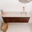 Mondiaz JOYA-DLUX 101.6cm toiletmeubel - ronding links kleur Ruby - Wastafel FAYE positie Rechts Zonder kraangat kleur Opalo. SW1423745