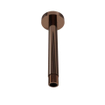 Fortifura Calvi Ensemble de douche à l'italienne - rond - thermostatique - bras plafond - douche principale de 25 cm - douchette ronde - flexible lisse - Cuivre brossé PVD (Cuivre) SW1244926