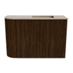 Mondiaz JOYA-DLUX Meuble de salle de bains - 61,6cm - arrondi gauche couleur Walnut - Vasque FAYE position Droite Sans trou de robinet couleur Arena SW1424355