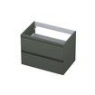 INK Wastafelonderkast - 70x45x52cm - 2 lades - greeploos - MDF lak - Mat beton groen SW416536
