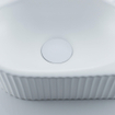 QeramiQ Blend Ensemble pour lave-mains - 40x21.5x12cm - droit - cannelé - demi-rond - 1 trou de robinet - céramique - robinet pour lave-mains blanc mat - bouchon de vidage - siphon abaissé - blanc brillant SW1233007