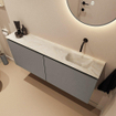 MONDIAZ TURE-DLUX Meuble toilette - 120cm - Smoke - EDEN - vasque Ostra - position droite - sans trou de robinet SW1105130