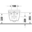 Duravit Starck 3 WC suspendu 54cm avec rebord de rinçage cuvette profonde blanc GA69956
