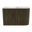 Mondiaz JOYA-DLUX Meuble de salle de bains - 61,6cm - arrondi à droite couleur Shadow - Vasque FAYE position Gauche 1 trou de robinet couleur Frappe SW1422730
