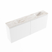 MONDIAZ TURE-DLUX Meuble toilette - 120cm - Talc - EDEN - vasque Frappe - position droite - sans trou de robinet SW1102608