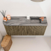 Mondiaz JOYA-DLUX Meuble de salle de bains 91,6cm - arrondi gauche couleur Dusk - Vasque FAYE position Droite 1 trou de robinet couleur Sombra SW1426175