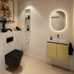 MONDIAZ TURE-DLUX Meuble toilette - 60cm - Oro - EDEN - vasque Opalo - position droite - sans trou de robinet SW1104417