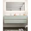 Mondiaz VICA ensemble de meuble de salle de bain - 150cm - meuble sous-vasque gris - 2 tiroirs - lavabo moon double - 2 trous de robinet - version XL 60cm de haut SW1090875