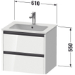 Duravit Ketho 2 meuble sous-lavabo avec 2 tiroirs 61x48x55cm avec poignées anthracite basalte mat SW772210