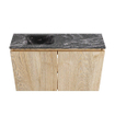 MONDIAZ TURE-DLUX Meuble toilette - 80cm - Washed Oak - EDEN - vasque Lava - position gauche - sans trou de robinet SW1104088