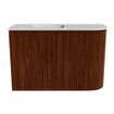 Mondiaz JOYA-DLUX 61.6cm toiletmeubel - ronding rechts kleur Ruby - Wastafel FAYE positie Links 1 kraangat kleur Opalo. SW1423724