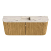 Mondiaz JOYA-DLUX 103.2cm toiletmeubel - ronding links en rechts kleur Oak - Wastafel FAYE positie Midden Zonder kraangat kleur Nata. SW1424060