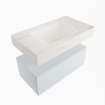 Mondiaz ALAN-DLUX Ensemble de meuble - 80cm - meuble - Clay mat - 1 tiroir - Lavabo Cloud Ostra suspendu - vasque Centre - 1 trou de robinet - Beige SW807787