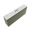 MONDIAZ TURE-DLUX meuble WC 120 cm Army. Lavabo EDEN Glace position milieu. Sans trou de robinet. SW1103179