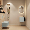 MONDIAZ TURE-DLUX Meuble de toilettes 40 cm Greey. EDEN lavabo Frappe position gauche. Sans trou de robinet. SW1102766