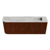 Mondiaz JOYA-DLUX 111.6cm toiletmeubel - ronding links kleur Ruby - Wastafel FAYE positie Rechts 1 kraangat kleur Glace. SW1423596