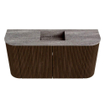 Mondiaz JOYA-DLUX 83.2cm meuble de toilette - arrondi gauche et droite couleur Noyer - Vasque FAYE position Milieu 1 trou de robinet couleur Oza. SW1424615
