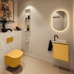 MONDIAZ TURE-DLUX meuble WC 40 cm Ocher. EDEN lavabo Ostra position droite. Avec 1 trou de robinet. SW1104909