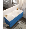 Mondiaz VICA ensemble de meuble de salle de bain - 120cm - meuble sous-vasque jeans - 2 tiroirs - lavabo cloud milieu - 1 trou de robinet - version XL 60cm haut SW1090966