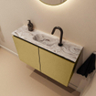 MONDIAZ TURE-DLUX Meuble toilette - 80cm - Oro - EDEN - vasque Glace - position centrale - 1 trou de robinet SW1103412