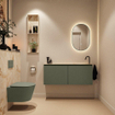 MONDIAZ TURE-DLUX Meuble toilette - 120cm - Army - EDEN - vasque Frappe - position droite - 1 trou de robinet SW1102681