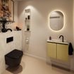 MONDIAZ TURE-DLUX Meuble toilette - 60cm - Oro - EDEN - vasque Ostra - position centrale - 1 trou de robinet SW1104942