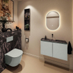 MONDIAZ TURE-DLUX Meuble toilette - 80cm - Greey - EDEN - vasque Lava - position centrale - sans trou de robinet SW1103940