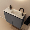 MONDIAZ TURE-DLUX Meuble toilette - 60cm - Dark Grey - EDEN - vasque Ostra - position droite - 1 trou de robinet SW1104803