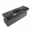 Mondiaz ALAN-DLUX Ensemble de meuble - 150cm - meuble Dark grey mat - 1 tiroir - Lavabo Cloud Lava suspendu - vasque Centre - 1 trou de robinet SW807874