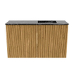 Mondiaz JOYA-DLUX 70cm toiletmeubel - kleur Oak - Wastafel FAYE positie Rechts 1 kraangat kleur Lava. SW1422021