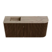 Mondiaz JOYA-DLUX 91.6cm meuble de salle de bains - arrondi droit couleur Noyer - Vasque FAYE position Gauche 1 trou de robinet couleur Arena. SW1424350
