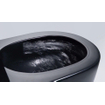 QeramiQ Dely Swirl WC suspendu - 36.5x53cm - à fond creux - sans bride - abattant softclose - noir mat SW1026260