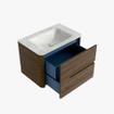 Mondiaz CIRO-DLUX Badkamermeubelset - 70x45x50cm - Solid surface wastafel Opalo - 1 wasbak Midden - zonder kraangaten - 2 lades - Dusk SW1532933