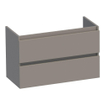 BRAUER Solution Small Wastafelonderkast - 80x39x50cm - 2 softclose greeploze lades - 1 sifonuitsparing - MDF - mat taupe SW372812