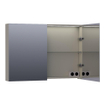 BRAUER Dual Armoire de toilette 99x70x15cm éclairage intégré rectangulaire 2 portes pivotantes MDF Taupe mat SW371704