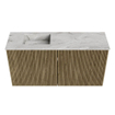 Mondiaz JOYA-DLUX 80cm toiletmeubel - kleur Dusk - Wastafel FAYE positie Links 1 kraangat kleur Glace. SW1423148