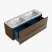 Mondiaz CIRO-DLUX Ensemble de meubles de salle de bains - 140x45x50cm - Plan vasque solid surface Glace - 2 vasques Double - 2 trous de robinetterie - 4 tiroirs - Dusk SW1532987