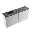 MONDIAZ TURE-DLUX Meuble WC 100 cm Plata. EDEN lavabo Lava position gauche. Avec 1 trou de robinet. SW1103981