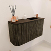 Mondiaz JOYA 71.6cm meuble de salle de bains - arrondi gauche couleur Shadow - Vasque FAYE position Droite 1 trou de robinet couleur Urban. SW1421505