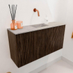 Mondiaz JOYA-DLUX 80cm meuble de salle de bains WC - couleur Walnut - Vasque FAYE position Milieu Sans trou de robinet couleur Glace. SW1422377